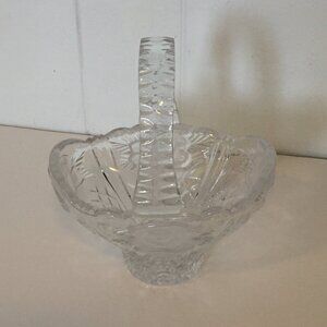 Vintage Lead Crystal Floral Basket